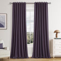 Guken 100% Blackout Curtains 108 Inch Length 2 Panels Set for Living Room Bedroom Back Tab Thermal Insulated Black Out Linen Drapes Room Darkening Window Curtains 108 Inches Long,Plum