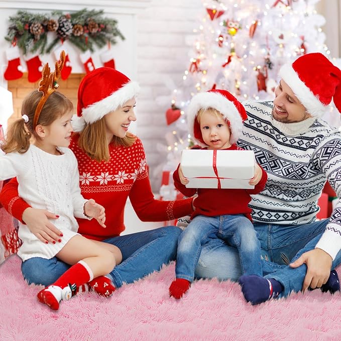 8x10 Fluffy Area Rugs for Living Room,Shag Area Rug for Bedroom,Soft Pink Fuzzy Rug Non-Shedding Indoor Plush Carpet for Kids Bedroom Nursery Home Decor