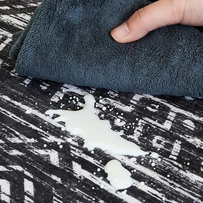 Moroccan Hallway Runner Rug 2'6''x16' - Washable Kitchen Rugs Non Slip Floor Carpet Rubber Backing Long Mat for Bedroom Laundry Living Room 2'6''x16' Black