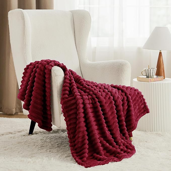 Bedsure GentleSoft Red Blanket for Couch - Cozy Soft Blankets for Women, Cute Small Throws for Girls, 50x60 Inches