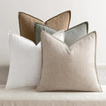 MIULEE Neutral Linen Pillow Covers Pack of 4 Decorative Natural Solid Throw Pillow Covers Soft Accent Boho Farmhouse Couch Pillowcases Modern Spring Home Decors for Living Room Bed Sofa 18x18 Inch