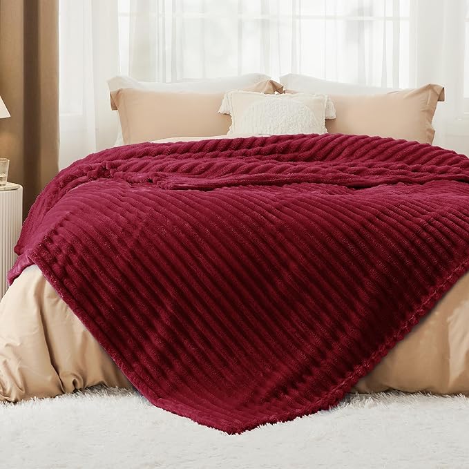 Bedsure GentleSoft Red California King Size Blanket for Bed - Cozy Soft Blankets for Women, Cute Small Fleece Throws for Girls, Birthday Gifts for Women, 102x96 Inches