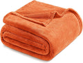Exclusivo Mezcla Fleece Blanket Twin Size for Bed, Super Soft and Warm, All Season, Cozy, Plush, Lightweight, 60x80 Inches Burnt Orange