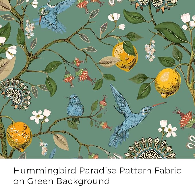 Extra Long 108 Inches Curtains for Large Window Funky Sage Green Tall Light Blocking Fun Floral Hummingbird Leaf Flower Jungle Forest Fancy Grommet Microfiber Lined High Ceiling Curtains 2 Panels 9FT
