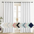 NICETOWN 100% Absolutely Blackout Linen Curtains with Thermal Insulated Liner, Greyish White, 62" Wide, 102" Length Energy Saving Curtains for Living Room 2 Panels Set, Vertical Blinds