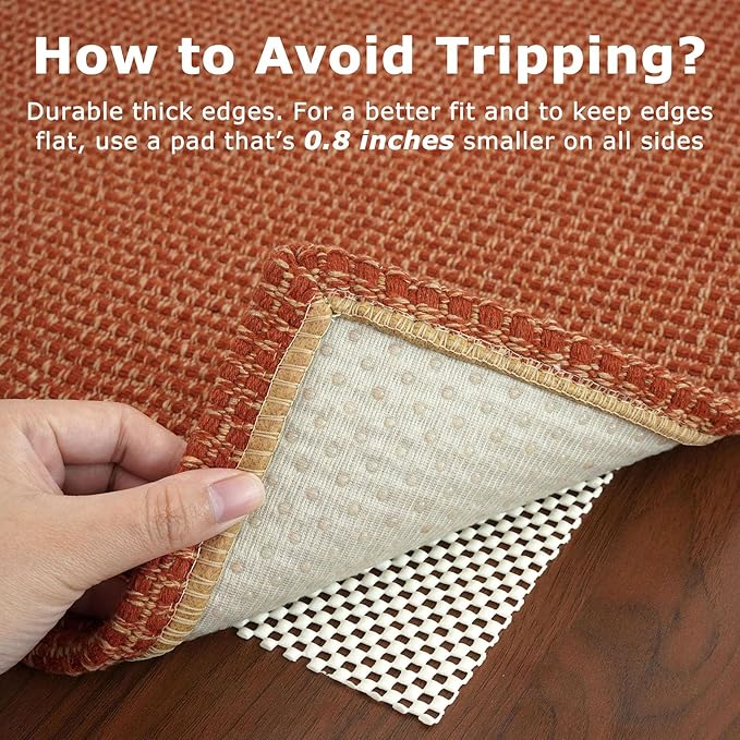 KOZYFLY Runners for Hallways 3x10 ft Washable Kitchen Runner Non Slip Rubber Backed Hallway Rugs Cotton Entryway Runner Rug Floor Carpet for Indoor Hall, Backdoor, Kitchen, Orange/Tan