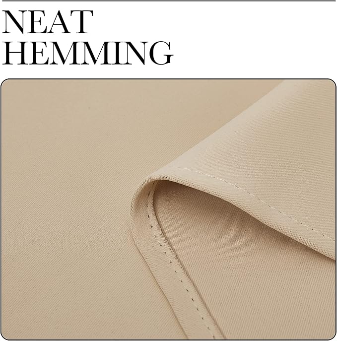 NICETOWN Bedroom Room Darkening Curtains, Biscotti Beige, 1 Pair, 55 inches by 120 Inch, Triple Weave Microfiber Grommet Top Thermal Insulated Solid Darkening Panels/Drapes for Kid's Room