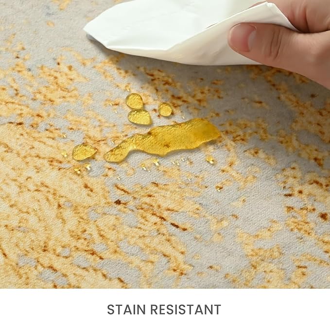 2x6 Rug Runners for Hallways Kitchen Runner Rug Non Slip Washable Long Runner Rugs with Rubber Backing Soft Abstract Carpet Runner for Hallways, Kitchen, Bathroom, Entryway (Orange, Silver & Gray)