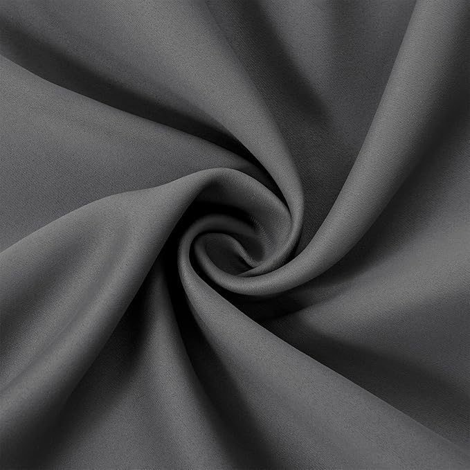 LEMOMO Grey Blackout Curtains/52 x 108 Inch/Set of 2 Panels Thermal Insulated Room Darkening Curtains for Bedroom