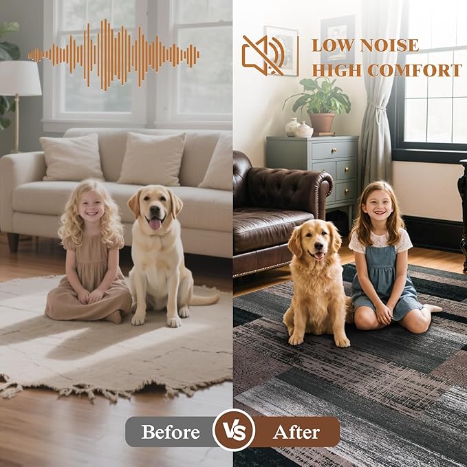 5x7 Washable Area Rugs for Living Room and Bedroom, Vintage Checkered Pattern Non-Slip Carpet, Stain Resistant Low Pile Soft Rug for Dining Room,Office,Nursery,Kids Room(5x7,Chocolate)