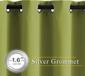 NICETOWN Room Darkening Sliding Door Curtains 2 Panels 102 inches Length - Grommet Privacy Sun & Heat Reducing Window Curtains & Drapes for Bedroom/Living Room (W66 x L102, Fresh Green)
