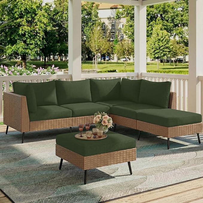 hyha Milk Silk Couch Cushion Covers, Soft Magic Sofa Covers Washable for 2 Cushion Couch, Stretch Sectional Outdoor Cushion Covers for Patio Furniture with Elastic Bottom(Medium, Bronze Green)
