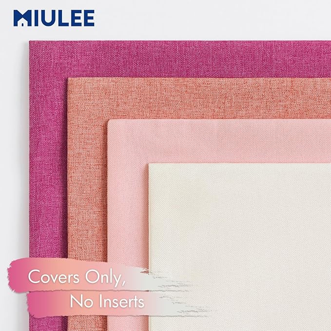 MIULEE Pack of 4 Decorative Outdoor Throw Pillow Covers Linen Waterproof Pillow Covers Spring Valentine Farmhouse Cushion Cases for Patio Garden Tent Balcony Couch Sofa 18x18 inch Pink
