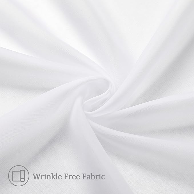 Aiyufeng 2 Pack: Basic White Sheer Curtain Drapes for Living Room 84 Inch Length 2 Panels, Light Filtering Voile Drapes for Bedroom, Patio, Sliding Door, Each 40" W x 84" L
