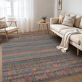 Nakagishi 5X7 Area Rugs Living Room: Washable Large Vintage Rug Neutral Non-Slip Soft Stain Resistant Indoor Carpet for Bedroom Nursery Dining Room Office Playroom - Multi Color