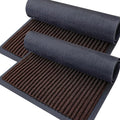 OLANLY Front Door Mat Indoor Outdoor Entrance, 2-Pack 59 x 23 Inch, Waterproof Heavy Duty Doormat, Fade Resistant, Low Profile, Easy Clean Patio Porch Welcome Floor Mats for Entry, Brown