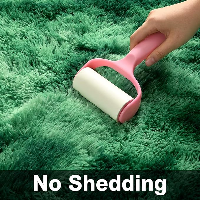 Deerhoo Large Shag Area Rugs 8 x 10, Plush Fuzzy Rugs for Living Room, Ultra Soft Fluffy Furry Rug for Bedroom, Indoor Carpet Nursery Rugs for Kids Room Home Decor, Tie-Dyed Emerald Green