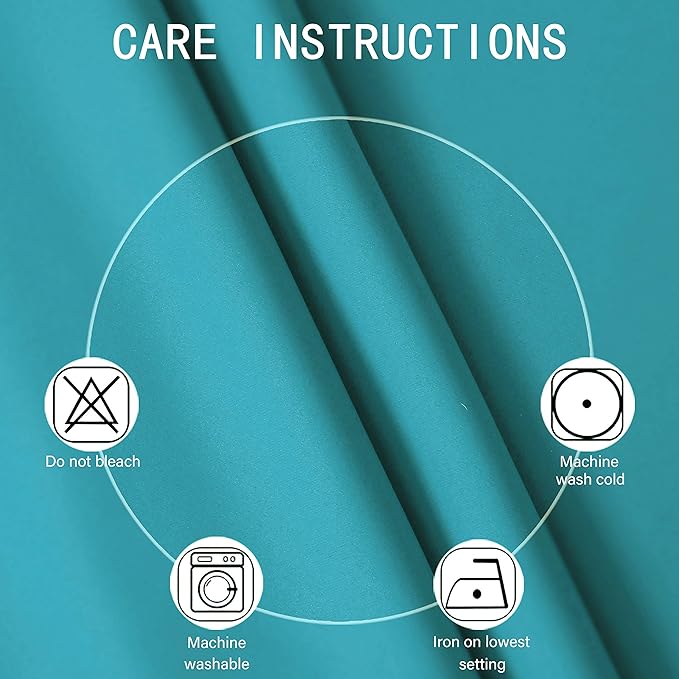LEMOMO Blackout Curtains 66 x 95 inch/Teal Curtains Set of 2 Panels/Thermal Insulated Room Darkening Bedroom Curtains