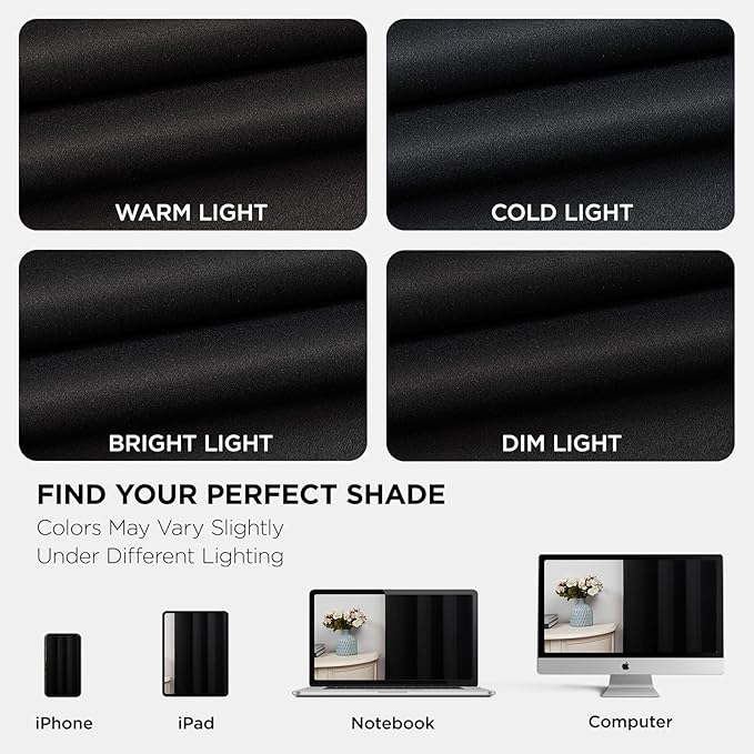 Joydeco Blackout Curtains 72 Inch Length 2 Panels Set, Thermal Insulated Long Curtains& Drapes 2 Burg, Room Darkening Grommet Drapes for Living Room Bedroom Window (W52 x L72 Inch, Black)