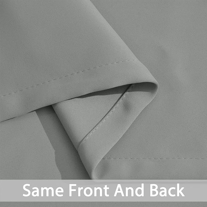 Yakamok Dove Grey Room Darking 84 Inch Length 2 Panel Sets for Livingroom Dining Room Darkening Thermal Insulated Bay Window Hotel Modern Elegant Black Out Sunblock Curtins/Bedroom,52 x 84 Inches