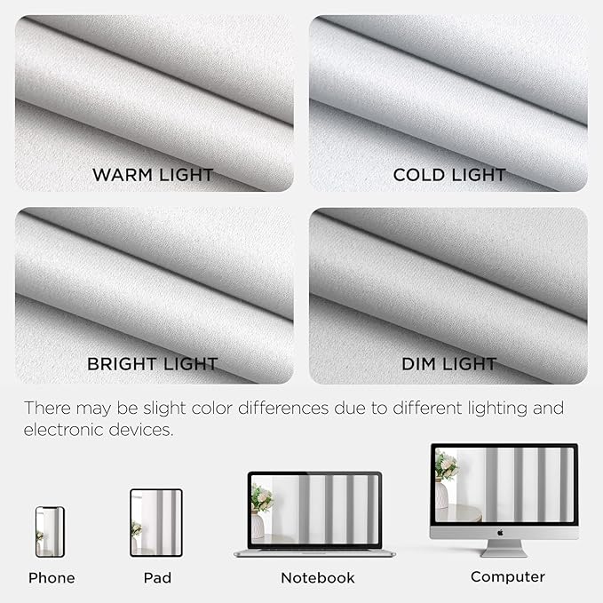 Joydeco Blackout Patio Sliding Door Curtains 108 Inches Long, Grommet Privacy Room Divider Curtains, Extra Wide Thermal Blackout Drapes for Bedroom Living Room (Pure White, 70Wx108L, 1 Panel)