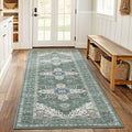 AMADA HOMEFURNISHING 2x5 Washable Runner Rug, Low-Profile Kitchen Rugs with Non-Slip Backing & Durable Edge Binding, Vintage Entryway Runner Rug for Bedroom & Hallway
