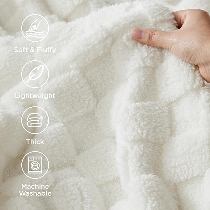 Bedsure GentleSoft King Size Blanket for Bed - Super Soft Cozy Blankets for Kids Girls, Large Fuzzy Fleece Throw for Bedroom Decor, White,108x90 Inches