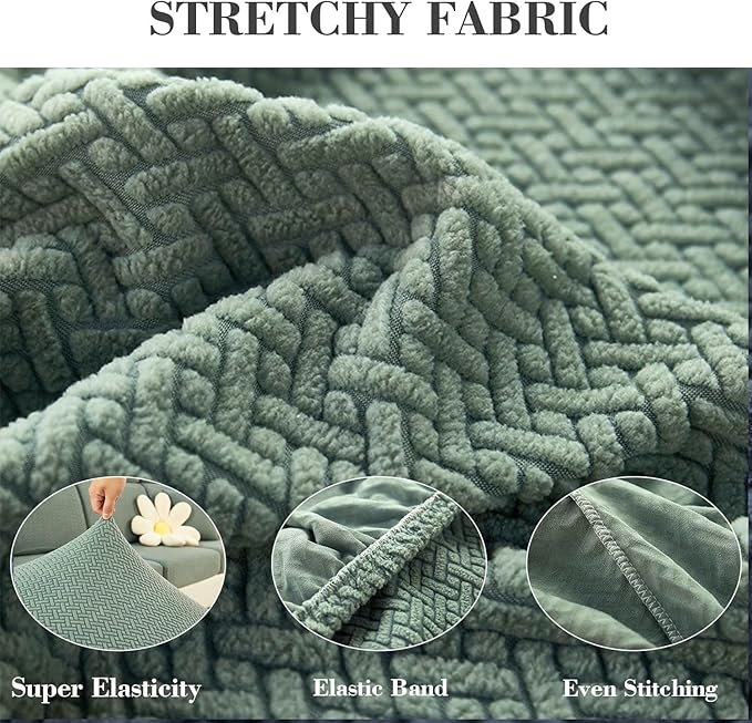 Sofa Covers Couch Covers for Sofa Pet Friendly Couch Cushion Covers Universal Sofa Covers Washable Stretch Slipcovers for Sectional Sofa (Texture Green,Headrest Cover)