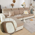 Couch Cushion Covers for Sofa Couch Covers Wear-Resistant Universal Sofa Cover Washable Stretch for Sectional Slipcovers (Texture-Light Coffee,Large Single Seat Cover)