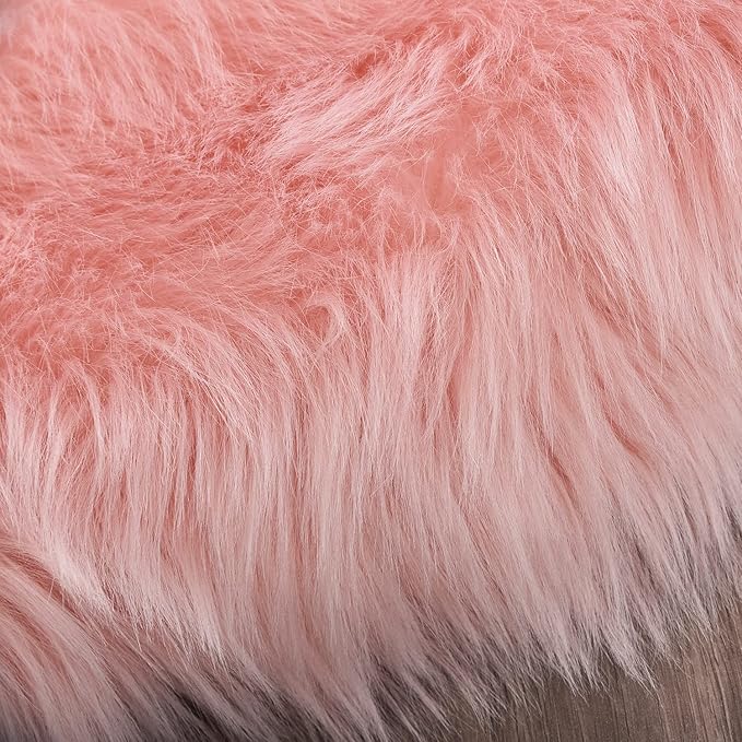 Latepis Pink Rugs for Bedroom Girls Round Rugs 8ft Large Area Fluffy Circle Plush Shaggy Rug Washable Faux Fur Rug for Living Room Nursery Play Tent Floor Home Decor
