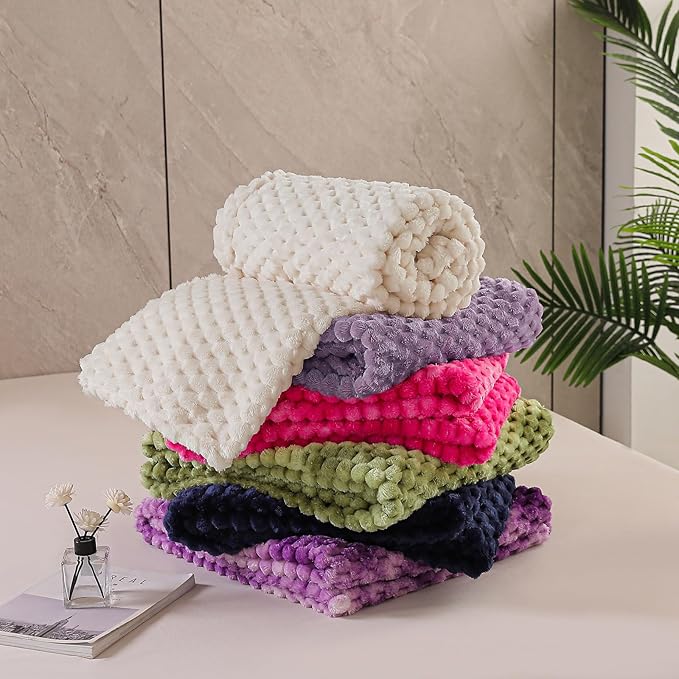 Exclusivo Mezcla Fleece Twin Blanket for Bed, Extra Large Fuzzy Grayish Purple Bed Blankets, Soft Cozy Plush Sofa Throws for All Seasons, 60x80 Inches