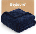 Bedsure GentleSoft Navy Blue Throw Blanket for Couch - Checkered Fleece Blankets Gifts for Kids Girls, Cute Soft Cozy Throw for Bedroom Home Decor Gifts, 50x60 Inches