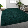 Deerhoo Soft Deep Green Area Rug Shaggy Rugs Fluffy Carpets for Living Room Bedroom Girls Room Nursery Home Decor, 4 X 6 Dark Green Tie-Dyed Plush Fuzzy Rugs, Shag Indoor Floor Bedside Rug