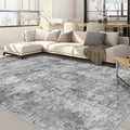 Nakagishi 10x12 Area Rugs Living Room: Washable Abstract Large Neutral Soft Rug Stain Resistant Modern Indoor Floor Non-Slip Carpet for Bedroom Nursery Kids Playroom Office Dining Room Dorm- Grey