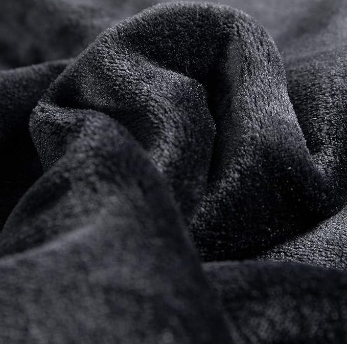 TASTHROW Large Flannel Fleece Throw Blanket, 50×70 Inch - Cozy Lightweight Thick Blanket - All Seasons Suitable for Women, Men and Kids (Black)