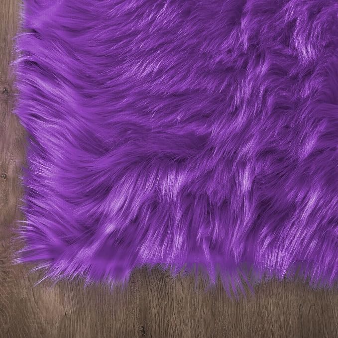 Latepis Round Area Rugs 6ft Washable Fur Rugs for Bedroom Purple Faux Sheepskin Rug Fluffy Shag Rug for Living Room Soft Shaggy Rug Dorm Room Decor