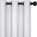 Deconovo Bedroom Curtains, Light Darkening Drapes, Thermal Insulated Soundproof Panel, Silver Wave Dot Print, 42 x 72 Inch, Machine Washable Window Panels for Living Room Home, Set of 2, Greyish White