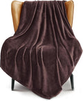 Exclusivo Mezcla Fleece Coffee Throw Blanket for Couch, Sofa, Super Soft and Warm Blankets, All Season, Cozy, Plush, Lightweight, 50x60 Inches