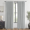 MIULEE 100% Blackout Linen Curtains for Bedroom, Grey Solid Luxury Decor Thermal Insulation Room Darkening Drapes for Living Room Nursery Back Tab Rod Pocket 42 x 63 Inches, 2 Panels