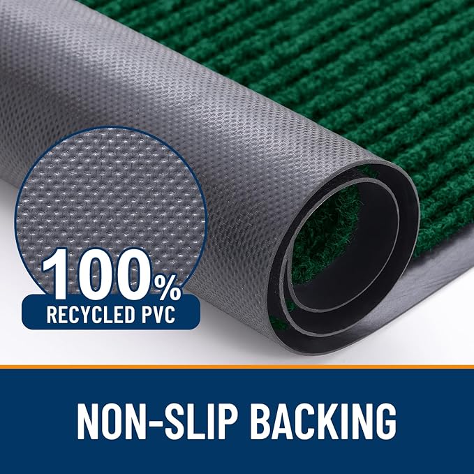 OLANLY Front Door Mat Indoor Outdoor Entrance, Waterproof Heavy Duty Doormat, Fade Resistant, Low Profile, Easy Clean Patio Porch Welcome Floor Mats for Entry, 71x30, Green