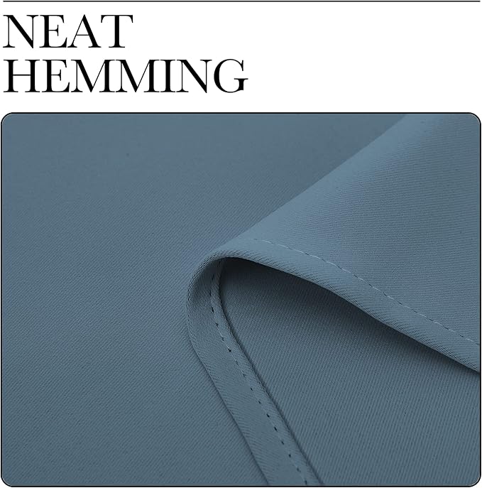 NICETOWN Smoky Blue Blackout Curtains 68 inches Length for Living Room, 2 Panels, 55" Wide, Thermal Insulated Decoration Drapes for Bedroom Window