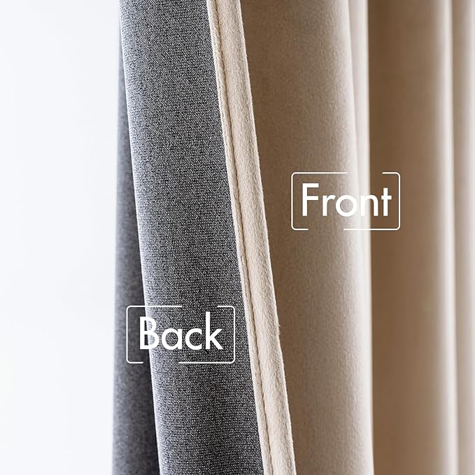 MIULEE Velvet Curtains 90 inches 2 Panels - Luxury Blackout Curtains for Bedroom Living Room Thermal Insulated Super Soft Window Drapes Rod Pocket & Back Tab, Camel Beige, W52 x L90 inch