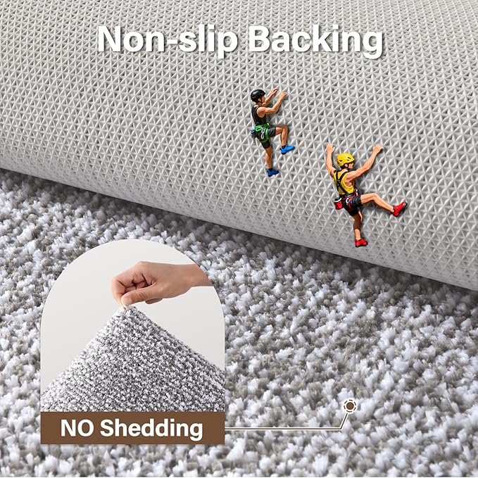 Bathroom Rugs 24x17 Non Slip Washable, Light Grey Bath Mat for Bathroom Floor Tub, Soft Absorbent Quick Dry Mats for Shower, Bathtub,Home Decor