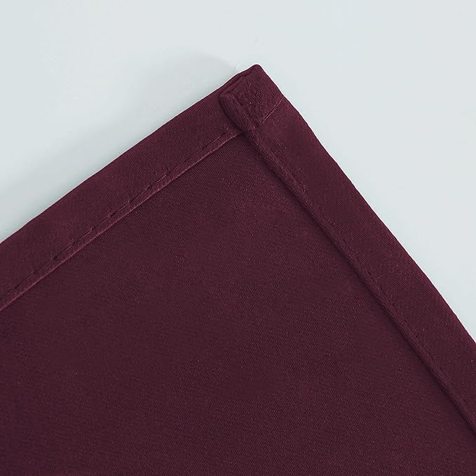 LEMOMO Burgundy Red Blackout Curtains 66 x 63 Inch Length/Set of 2 Curtain Panels/Thermal Insulated Room Darkening Blackout Curtains for Bedroom