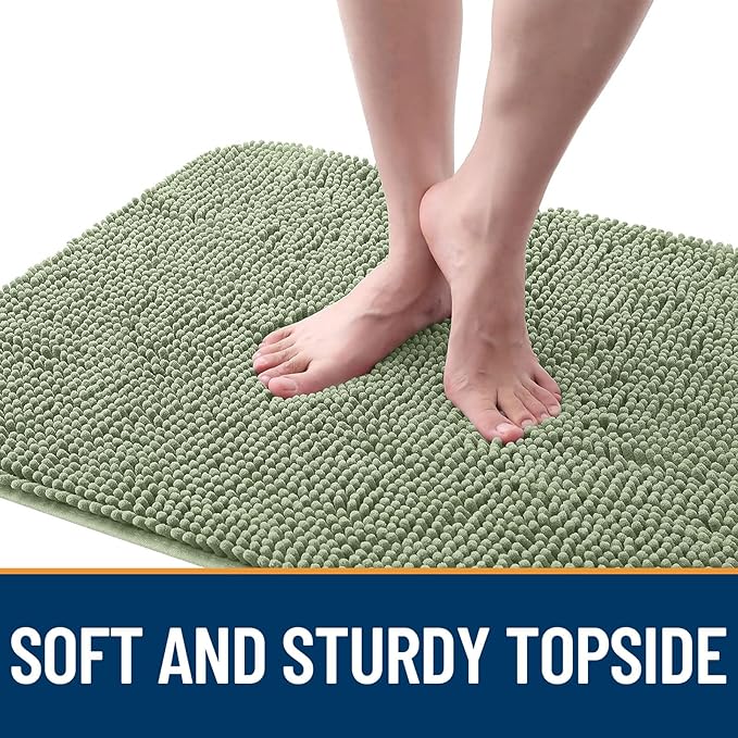 OLANLY Dog Door Mat for Muddy Paws 47x32, Absorbs Moisture and Dirt, Absorbent Non-Slip Washable Doormat, Quick Dry Chenille Mud Mat for Dogs, Entry Indoor Entryway Carpet for Inside Floor, Sage Green