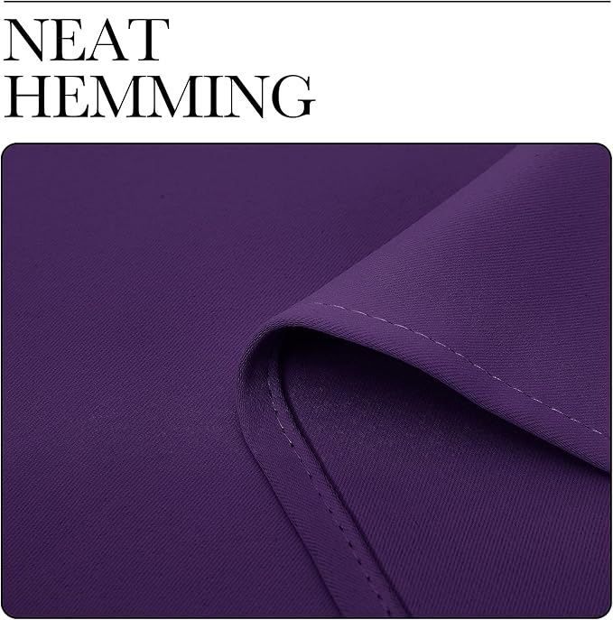 NICETOWN Bedroom Curtain Panels for Kids Room, Triple Weave Home Decoration Thermal Insulated Solid Blackout Curtains & Drapes for Nursery (Set of 2, 34-inch x 63-inch, Royal Purple)