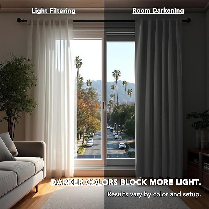 Deconovo Blackout Curtains, Thermal Insulated, W42 x L95 2 Panels, Back Tab, Machine Washable, Room-Darkening Drapes for Bedroom/Living Room Light Grey