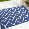 OLANLY Front Door Mat, Non-Slip Rubber Backing, Dirt Resistant and Absorbent, Washable, Easy to Clean Low-Profile Indoor Doormat for Back Door, Entryway, Inside Entrance, 32x20, Navy