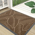 Colorxy Waterproof Doormat, Sturdy Natural Rubber Front Indoor Mat, Non Slip Low Profile Outdoor Door Mat, Stain and Fade Resistant Floor Mats, Easy Clean Patio Entry Mat, 47''x24'', Light Brown