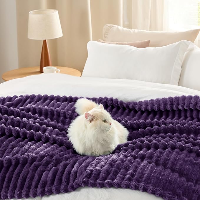 Bedsure GentleSoft Purple Fleece Blanket for Couch - Cozy Soft Blankets for Women, Cute Small Throws for Girls, 50x60 Inches